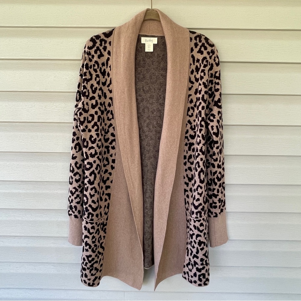 Kaisley Women's Leopard Print Open Front Cardigan Size Medium